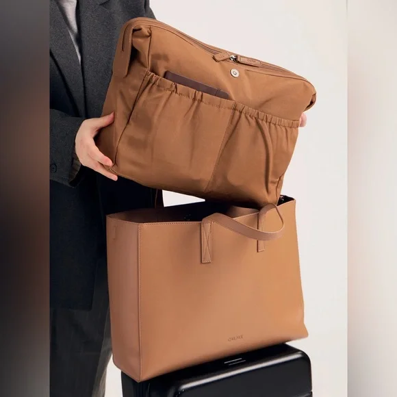 Calpak Haven Laptop Tote Bag in Toffee - Picture 3 of 6